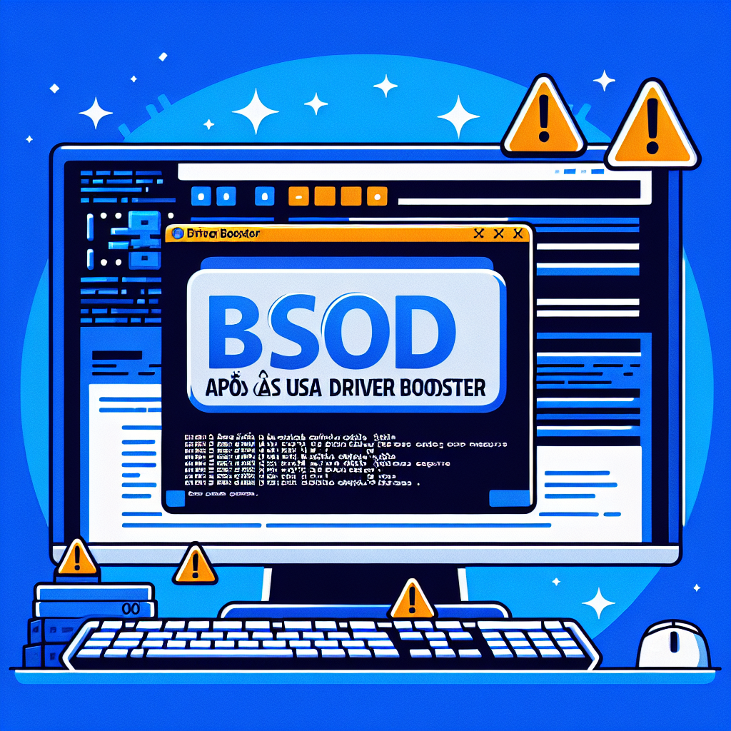 Erros BSOD após usar Driver Booster: imagem mostrando a tela azul do erro no computador após a atualização do driver com o software.