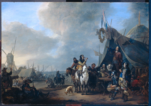 Lingelbach, Johannes Лагерь, 1674, 44 cm х 65 cm, Дерево, масло