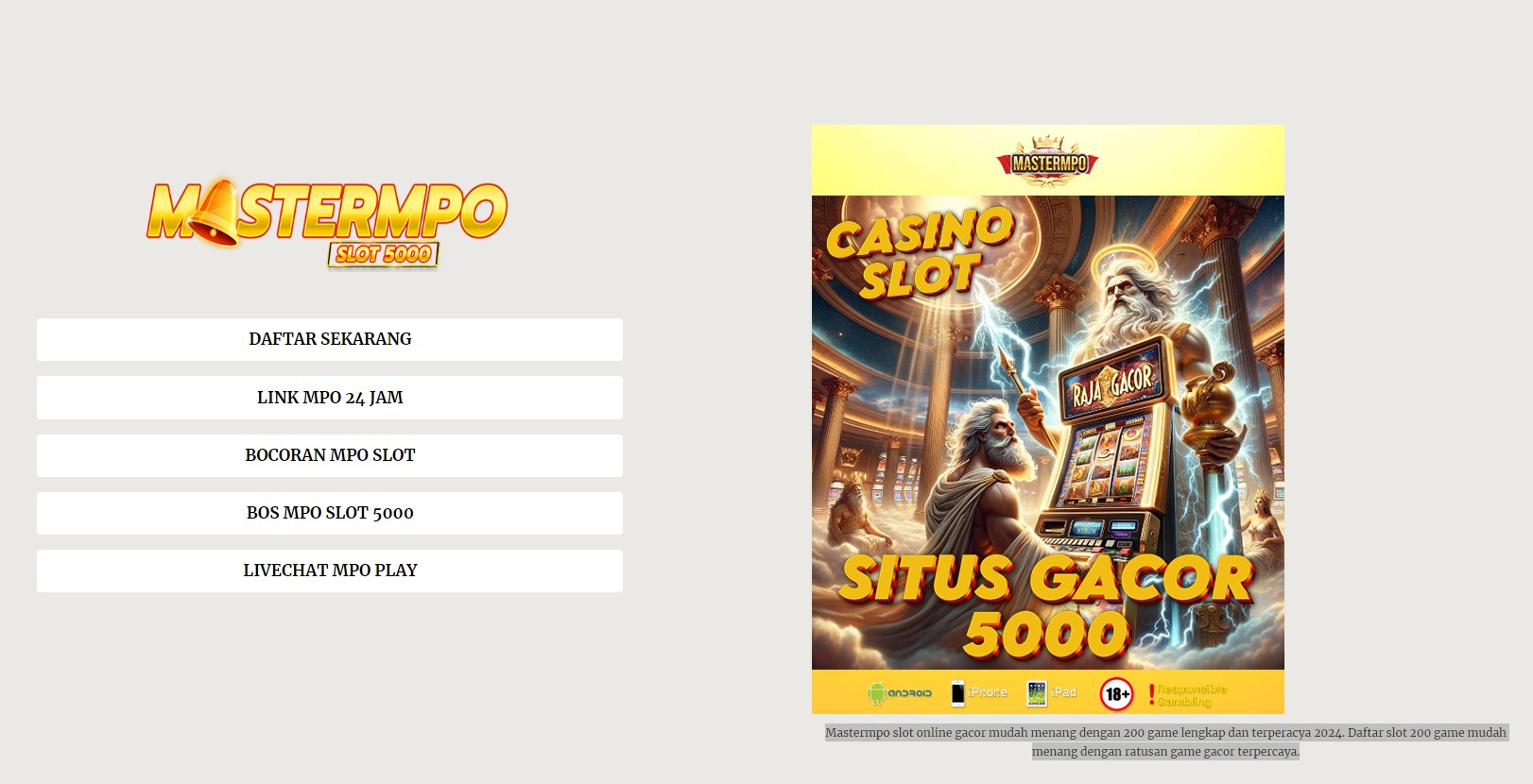 200 GAME - Master Mpo Play Slot Deposit 5000 Terpercaya