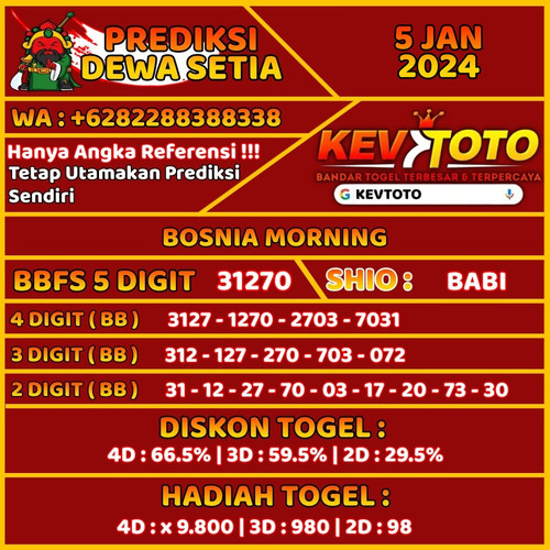 prediksi togel toto 4d bosnia morning jumat 5 januari 2024.1