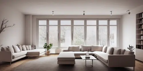 stylish scandinavian living room with design mint sofa furnitures mock up poster map plants eleg.webp