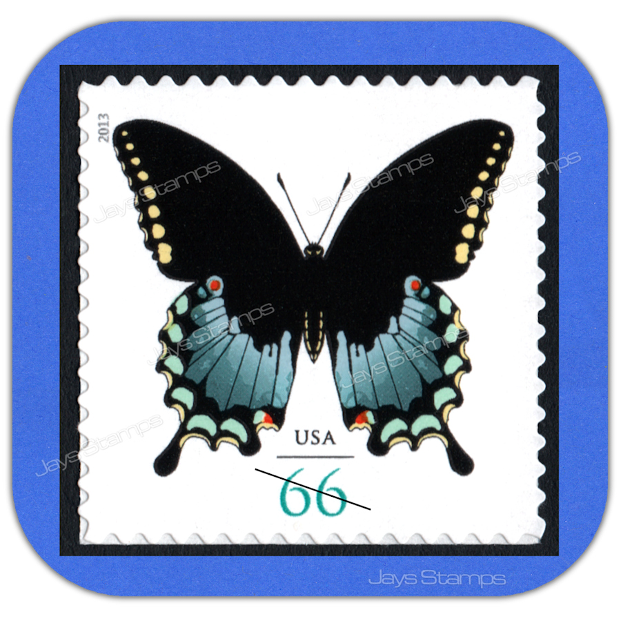 2013 SPICE BUSH SWALLOWTAIL Butterfly  First Class Surcharge Stamp Cat # 4736