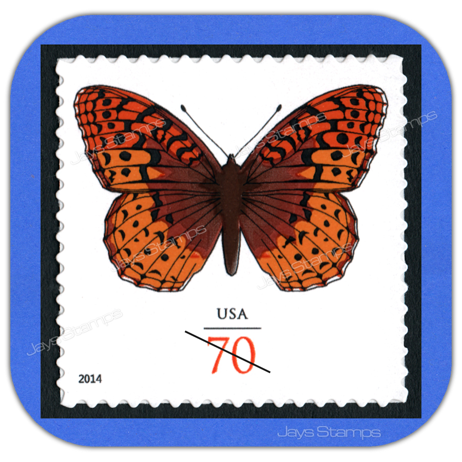 2014 GREAT SPANGLED FRITILLARY Butterfly  First Class Surcharge Stamp Cat # 4859
