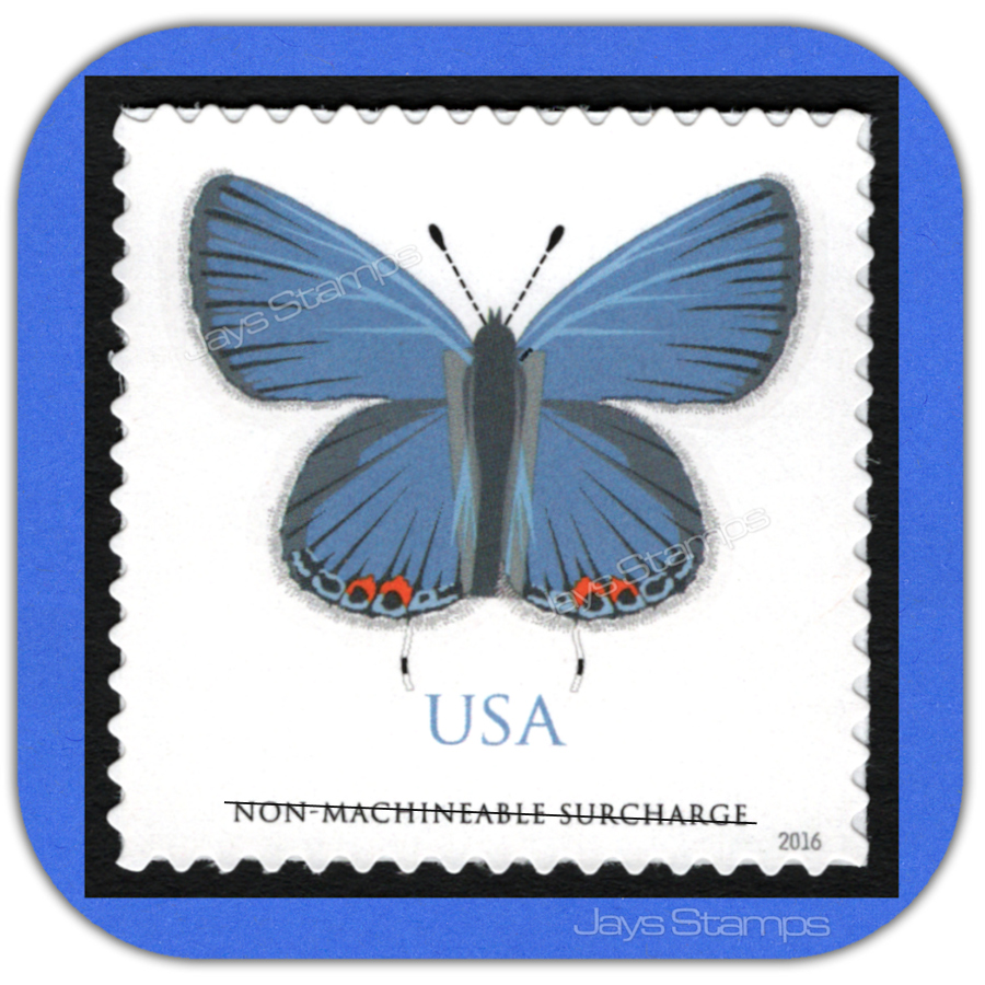 2016  EASTERN TAILED-BLUE  Butterfly  First Class  Surcharge Stamp  Cat # 5136