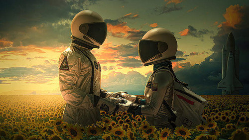 HD wallpaper astronauts in love digital