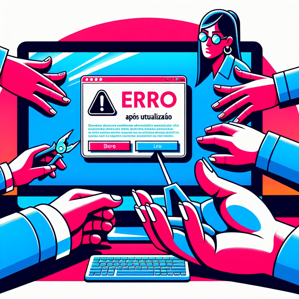 Erro de Drivers Após Atualização ➔ 5 Soluções Rápidas e Eficazes Erro de Drivers Após Atualização mostra a tela de erro no computador indicando falha na atualização dos drivers do sistema.