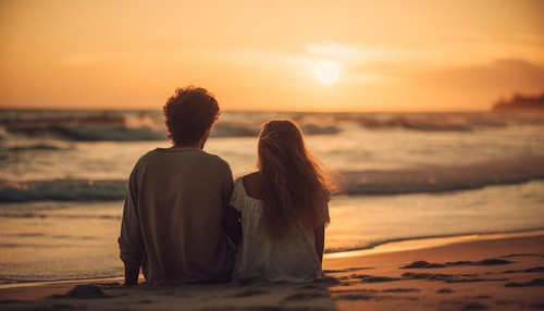 sun kissed couple embraces enjoying nature beauty generated by ai 188544 43212