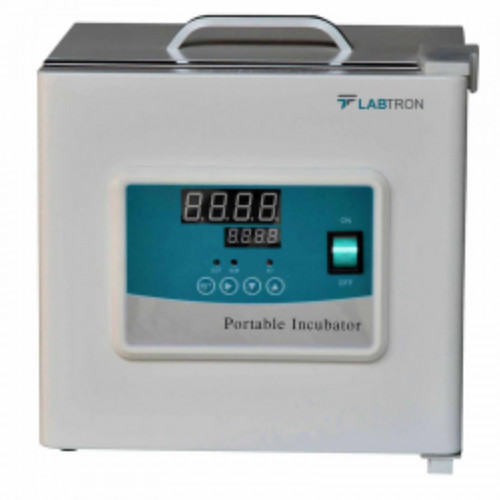 Portable Incubator is a lightweight, small, and compact device with PID microprocessor controller technology, which employs an easy-to-use system and increases productivity. It uses gravity air convection circulation and has an 8 L volume capacity. It operates in the ambient temperature range of +5 to 50°C. often include humidity control features to create optimal conditions for cell growth. Digital interfaces for monitoring and controlling temperature, humidity, and other relevant parameters.It offers safety measures Sensor deviation correction, Temperature overshoot self-tuning, Internal parameter locking, Power-off parameter memory. Temperature range-RT +5 to 50 ℃;Time setting range-0 to 9999 min;Sensor-CU50;Heater-Nickel and chromium alloy heating wire  for more visit labtron.us