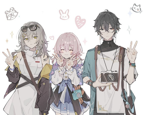  trailblazer march 7th stelle dan heng stelle and 1 more honkai and 1 more drawn by yue shemika98425.jpg