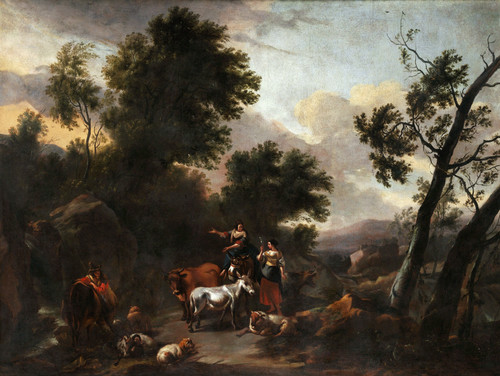 Итальянский пейзаж с пастухами. 1655. 139х184. Частное собрание