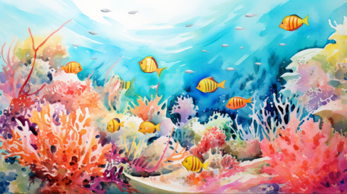 A watercolor painting of a vibrant coral reef with tropical fish 00070 02.jpg