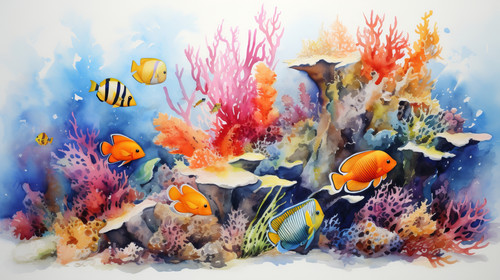 A watercolor painting of a vibrant coral reef with tropical fish 00070 03.jpg