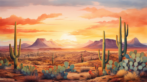 A watercolor landscape of a desert with cacti and a sunset 00042 03.jpg