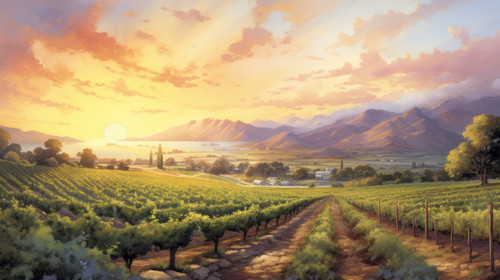 A watercolor landscape of a vineyard at sunset 00043 02.jpg