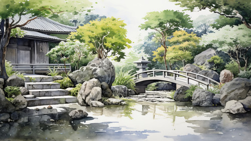 A watercolor illustration of a peaceful Zen garden 00036 03.jpg