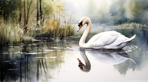 A watercolor painting of an elegant swan on a lake 00072 01.jpg