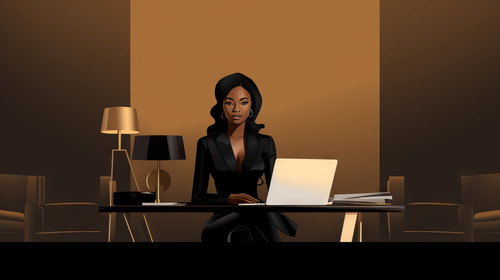 Black Business Woman Working stock wallpaper ar 169 00233 00.jpg