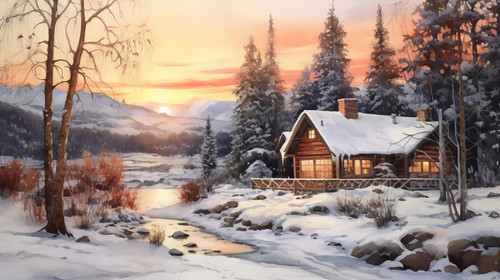 A watercolor painting of a cozy cabin in a winter setting 00055 03.jpg