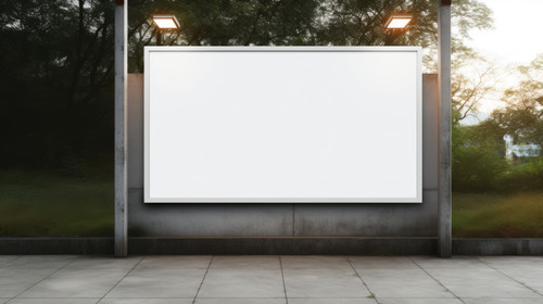 Blank mockup of an outdoor info banner stock wallpaper ar 169 00241 02.jpg