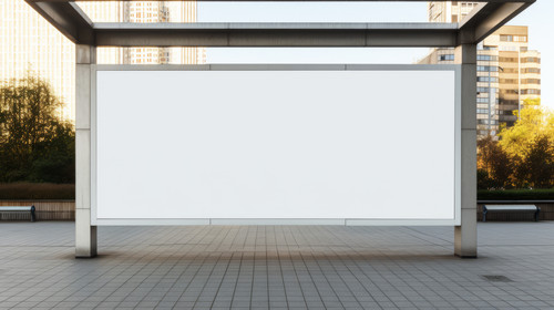 Blank mockup of an outdoor info banner stock wallpaper ar 169 00241 03.jpg