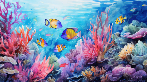 A watercolor painting of a vibrant coral reef with tropical fish 00070 00.jpg