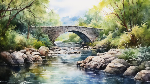 A watercolor painting of a picturesque bridge over a river 00064 01.jpg