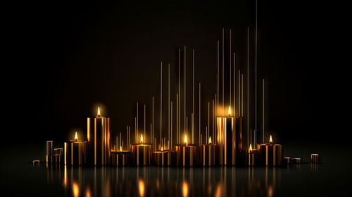 Currency growth candlestick chart isolated on black background Creative concept crypto trading stock.jpg