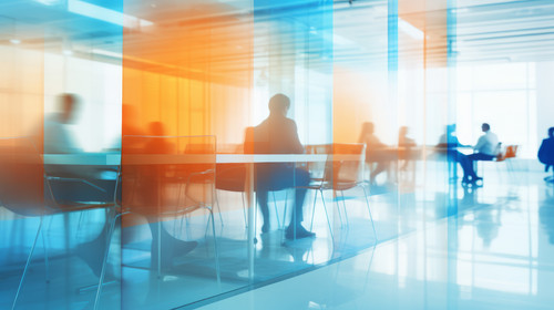 business people meeting at table Abstract blurred office interior space background blue and orange c.jpg