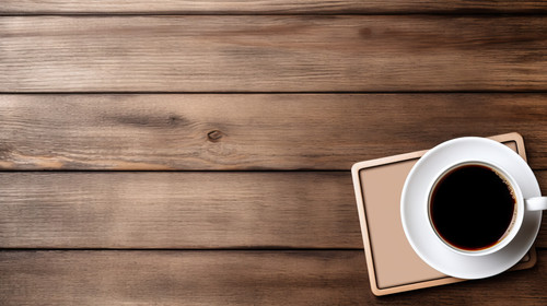 Coffee mug and tablet on wooden office table stock wallpaper ar 169 00293 01.jpg