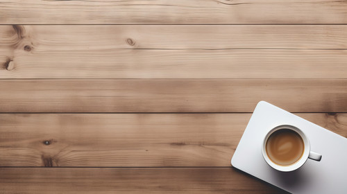Coffee mug and tablet on wooden office table stock wallpaper ar 169 00293 02.jpg