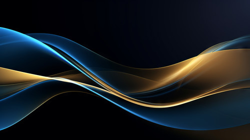 Blue gold abstract wave lines background stock wallpaper ar 169 00253 03.jpg