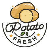 vintage logo potato template illustration free vector