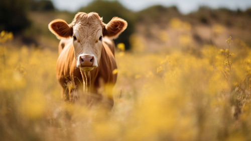Young brown bull in a meadow in Spain soft focus 00790 00.jpg