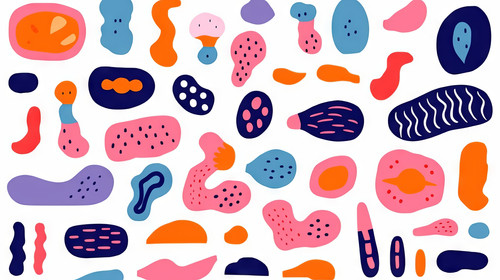 Set of hand painted colorful various shapes curls forms arches squiggles brush strokes and doodle ob.jpg