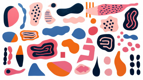 Set of hand painted colorful various shapes curls forms arches squiggles brush strokes and doodle ob.jpg