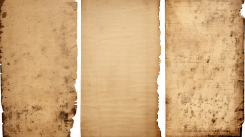 set collection of three stained grungy vintage antique paper sheets with ripped borders retro book p.jpg
