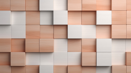 Timber Wood Wall background with tiles 3D tile Wallpaper with Soft sheen Square blocks 3D Render cle.jpg