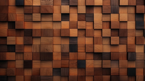 Timber Wood Wall background with tiles 3D tile Wallpaper with Soft sheen Square blocks 3D Render cle.jpg