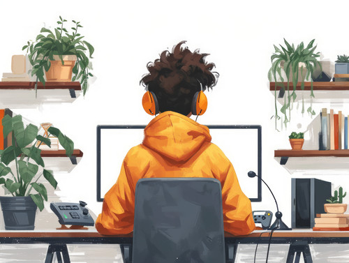 pastel colors white background isolated Child play video game on computer illustration ar 43 00079 0.jpg