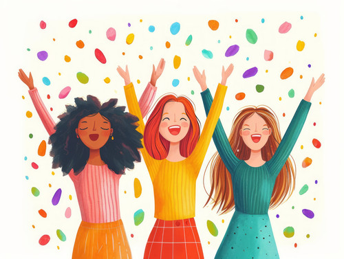 pastel colors white background isolated Choir singing women perform popular song together to lift sp.jpg