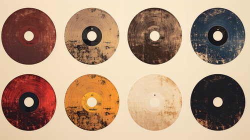 Realistic overlay of paper texture with uneven edges and scratches for the design of retro vinyl alb.jpg