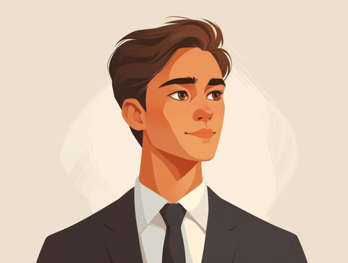 pastel colors white background isolated Confident businessman in suit illustration ar 43 00087 03.jpg