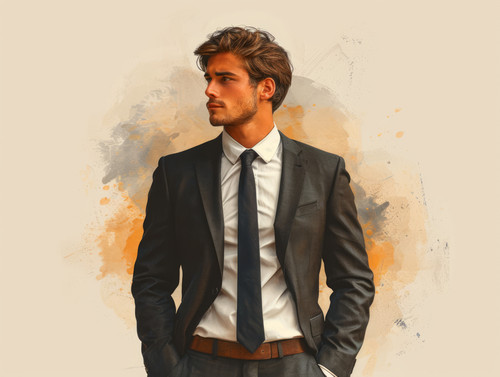 pastel colors white background isolated Confident businessman in suit illustration ar 43 00087 01.jpg