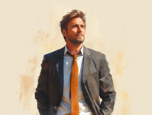 pastel colors white background isolated Confident businessman in suit illustration ar 43 00087 00.jpg