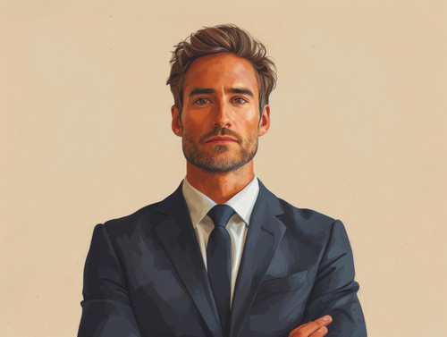 pastel colors white background isolated Confident businessman in suit illustration ar 43 00087 02.jpg