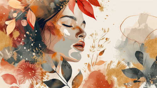minimalistic less is more style of Abstract art botanical background vector Luxury wallpaper design .jpg