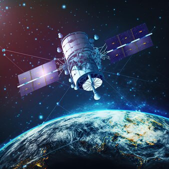 satellite network space concept satellite data transmission 3d illustration 76964 5167.jpg