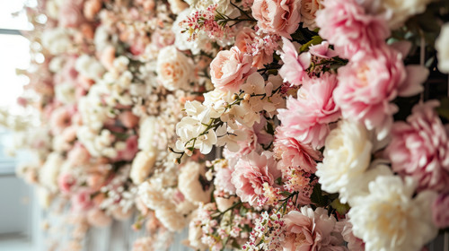 minimalistic less is more style of Artificial Flowers Wall for Background in vintage style ar 169 00.jpg