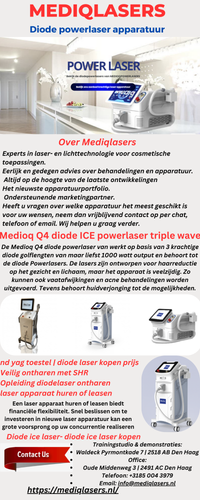 Kracht EN veelzijdig: De Medioq  Q15 ultra power diode ICE laser triple wave gecombineerd met de krachtige Q-switch Yaglaser voor tatoeage verwijdering. Deze diodelaser gecombineer met Yaglaser kopstuk geschikt voor ontharing en tatoeage verwijder klinieken werkt op basis van drie 1400 watt krachtige diode golflengten  met een machine power van 3500 watt en is hiermee de krachtigste diodelaser in zijn soort en behoort tot de Power diode lasers. De lasers zijn ontworpen voor haarreductie en ongewenste tatoeages op het gezicht en lichaam, maar het apparaat is veelzijdig met een Q-switch yaglaser voor nog meer behandelmogelijkheden. De Medioq Q15 Ultra power Plus werkt efficiënt, geeft nauwelijks ongemak voor uw cliënt en zorgt altijd voor een superieur resultaat op het gebied van ontharen en tatoeage verwijderen, carbon peelingen en kalknagel behandelingen.    https://mediqlasers.nl/product/medioq-q15-ultra-power-plus-diode-ice-laser-triple-wave/