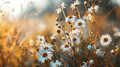 minimalistic less is more style of blurred background of daisies on the indian summer field oil pain.jpg